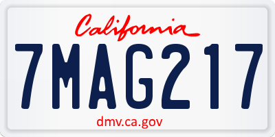 CA license plate 7MAG217