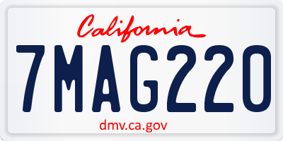 CA license plate 7MAG220