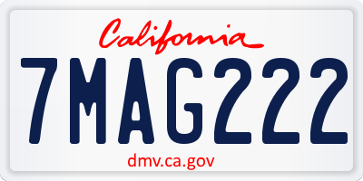 CA license plate 7MAG222