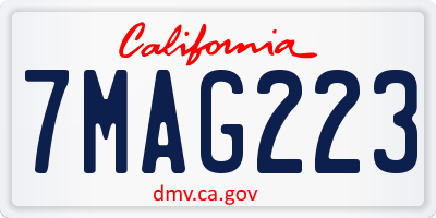 CA license plate 7MAG223