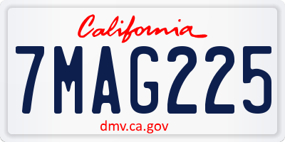 CA license plate 7MAG225