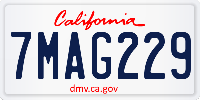 CA license plate 7MAG229