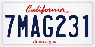 CA license plate 7MAG231