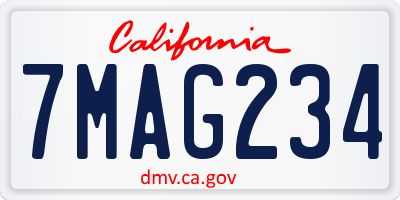 CA license plate 7MAG234