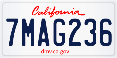 CA license plate 7MAG236