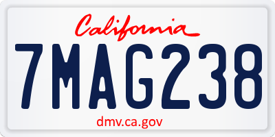 CA license plate 7MAG238