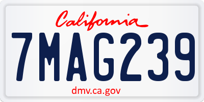 CA license plate 7MAG239