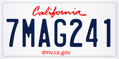 CA license plate 7MAG241