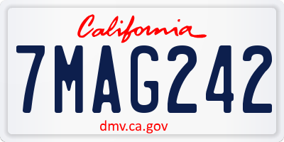 CA license plate 7MAG242