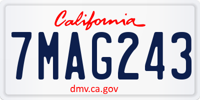 CA license plate 7MAG243