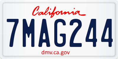 CA license plate 7MAG244
