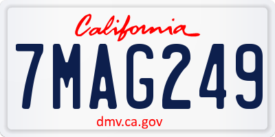 CA license plate 7MAG249
