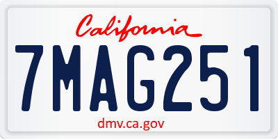 CA license plate 7MAG251