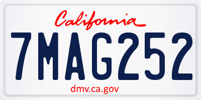 CA license plate 7MAG252