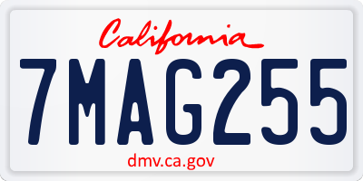 CA license plate 7MAG255