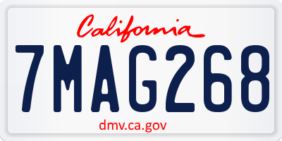 CA license plate 7MAG268