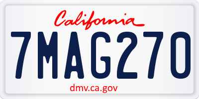 CA license plate 7MAG270