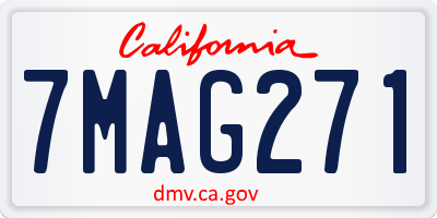 CA license plate 7MAG271