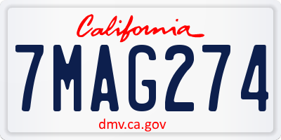 CA license plate 7MAG274