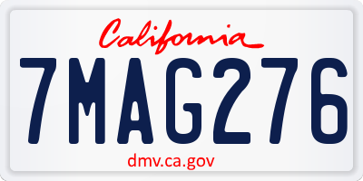 CA license plate 7MAG276
