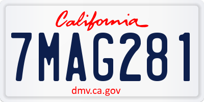 CA license plate 7MAG281