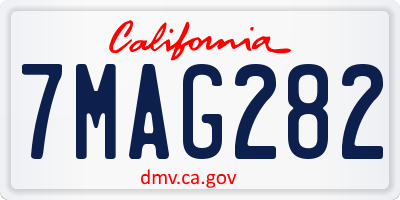 CA license plate 7MAG282