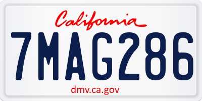 CA license plate 7MAG286