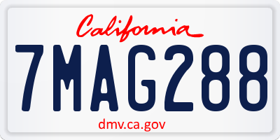 CA license plate 7MAG288