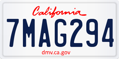 CA license plate 7MAG294