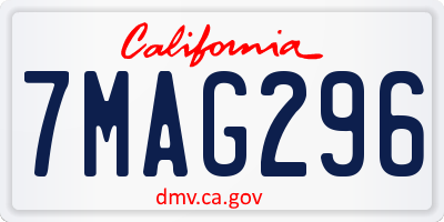 CA license plate 7MAG296
