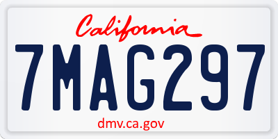 CA license plate 7MAG297