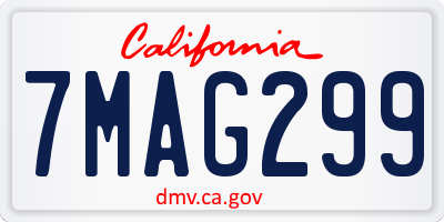 CA license plate 7MAG299