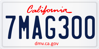 CA license plate 7MAG300