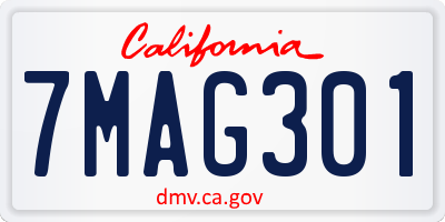 CA license plate 7MAG301