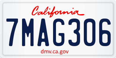 CA license plate 7MAG306