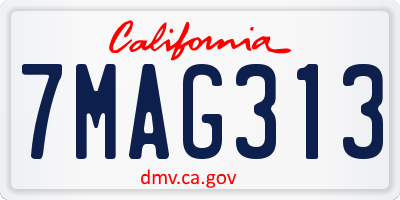 CA license plate 7MAG313