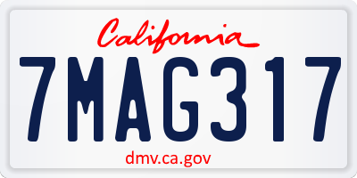 CA license plate 7MAG317