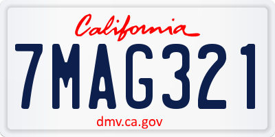 CA license plate 7MAG321