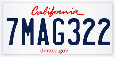 CA license plate 7MAG322