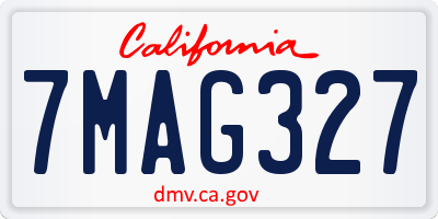 CA license plate 7MAG327