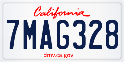 CA license plate 7MAG328