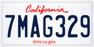 CA license plate 7MAG329