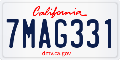 CA license plate 7MAG331