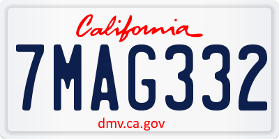 CA license plate 7MAG332