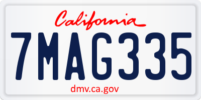 CA license plate 7MAG335