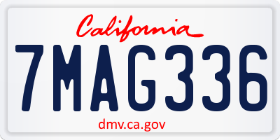 CA license plate 7MAG336