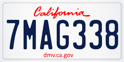CA license plate 7MAG338