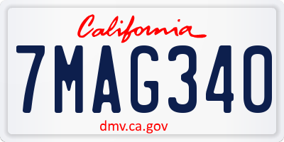 CA license plate 7MAG340