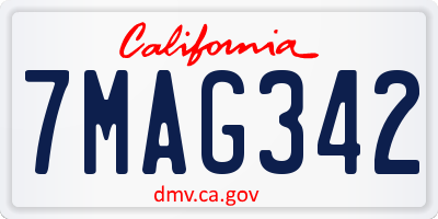 CA license plate 7MAG342