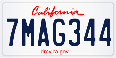 CA license plate 7MAG344